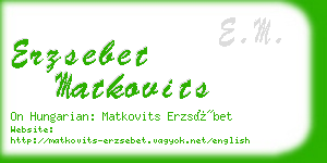 erzsebet matkovits business card